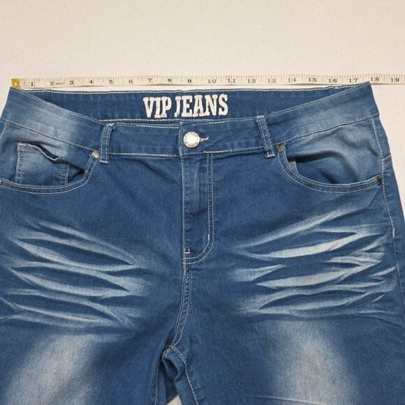 VIP JEANS Womens Size 16 Tall (Actual 35x30) Skinny Whiskering  EUC - Picture 8 of 12